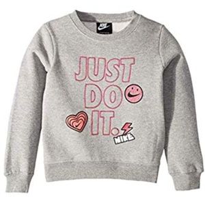 Nike JUST DO IT Girls Gray Sweatshirt